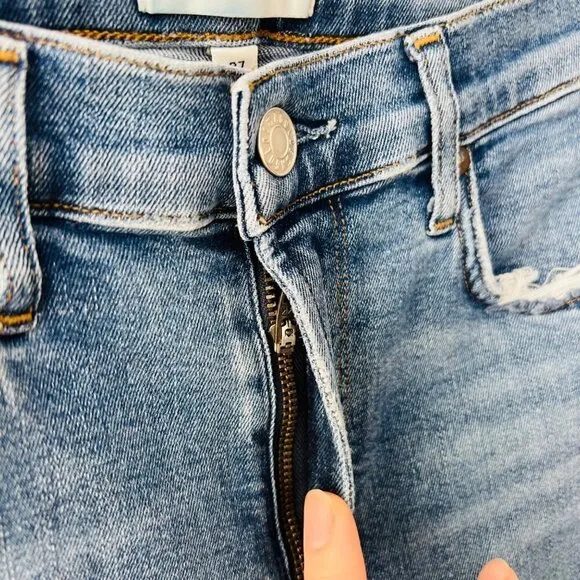 ❤️ Agolde Sophie raw hems distressed highise skinny jeans, Size 27