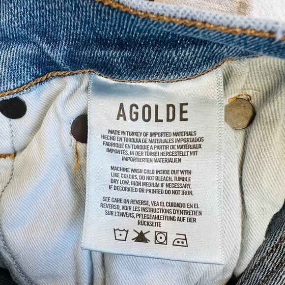 ❤️ Agolde Sophie raw hems distressed highise skinny jeans, Size 27