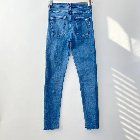 ❤️ Agolde Sophie raw hems distressed highise skinny jeans, Size 27