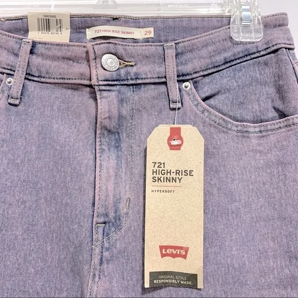 🆕 Levi's 721 High Rise High-Waisted Light Wash Denim Skinny Jeans