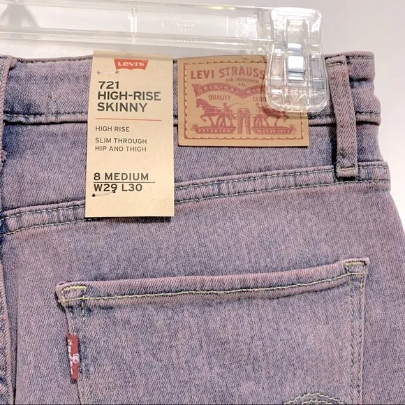 🆕 Levi's 721 High Rise High-Waisted Light Wash Denim Skinny Jeans