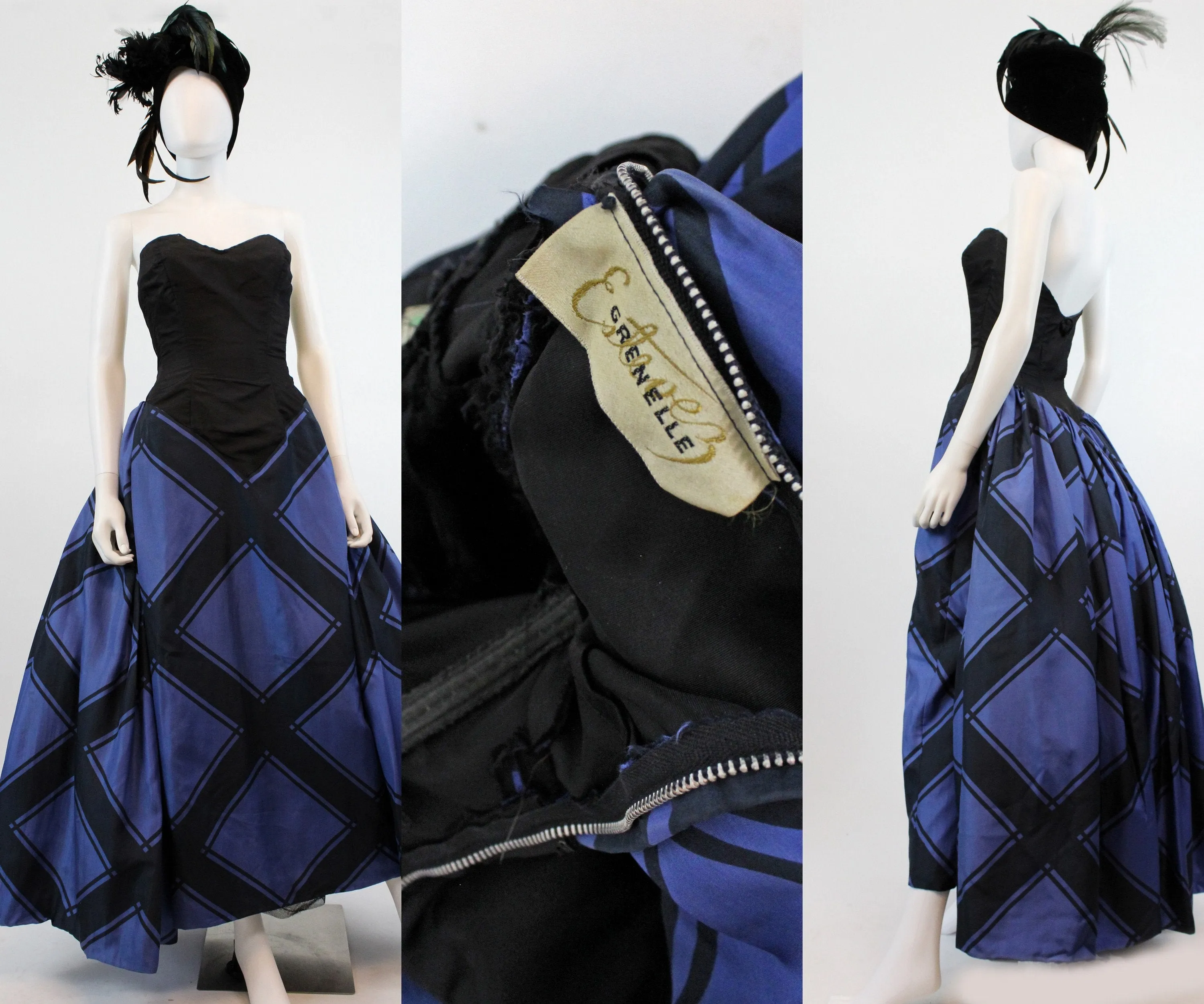 1950s 1956 DOCUMENTED Estevez strapless ball gown silk dress xs | new fall winter