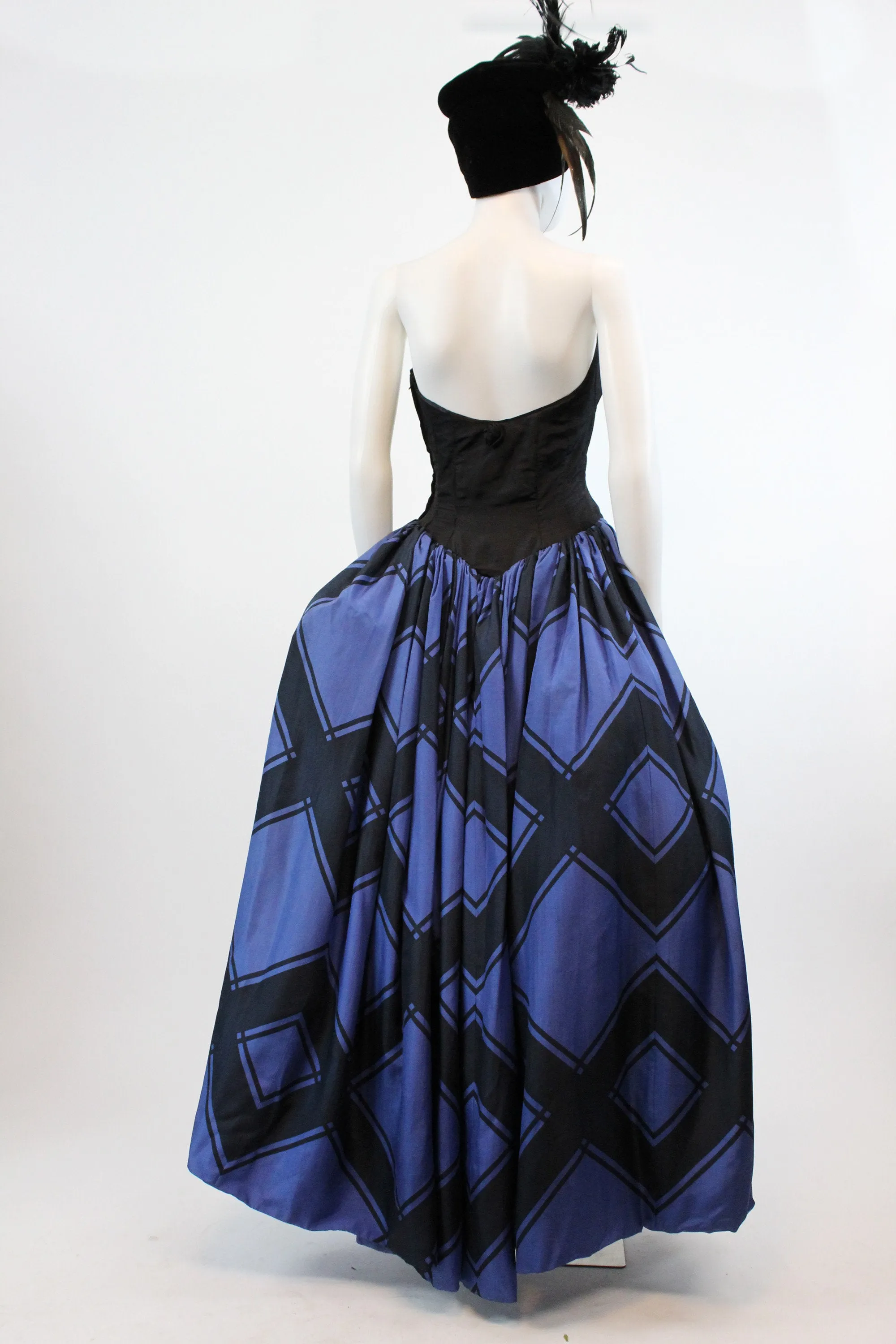 1950s 1956 DOCUMENTED Estevez strapless ball gown silk dress xs | new fall winter