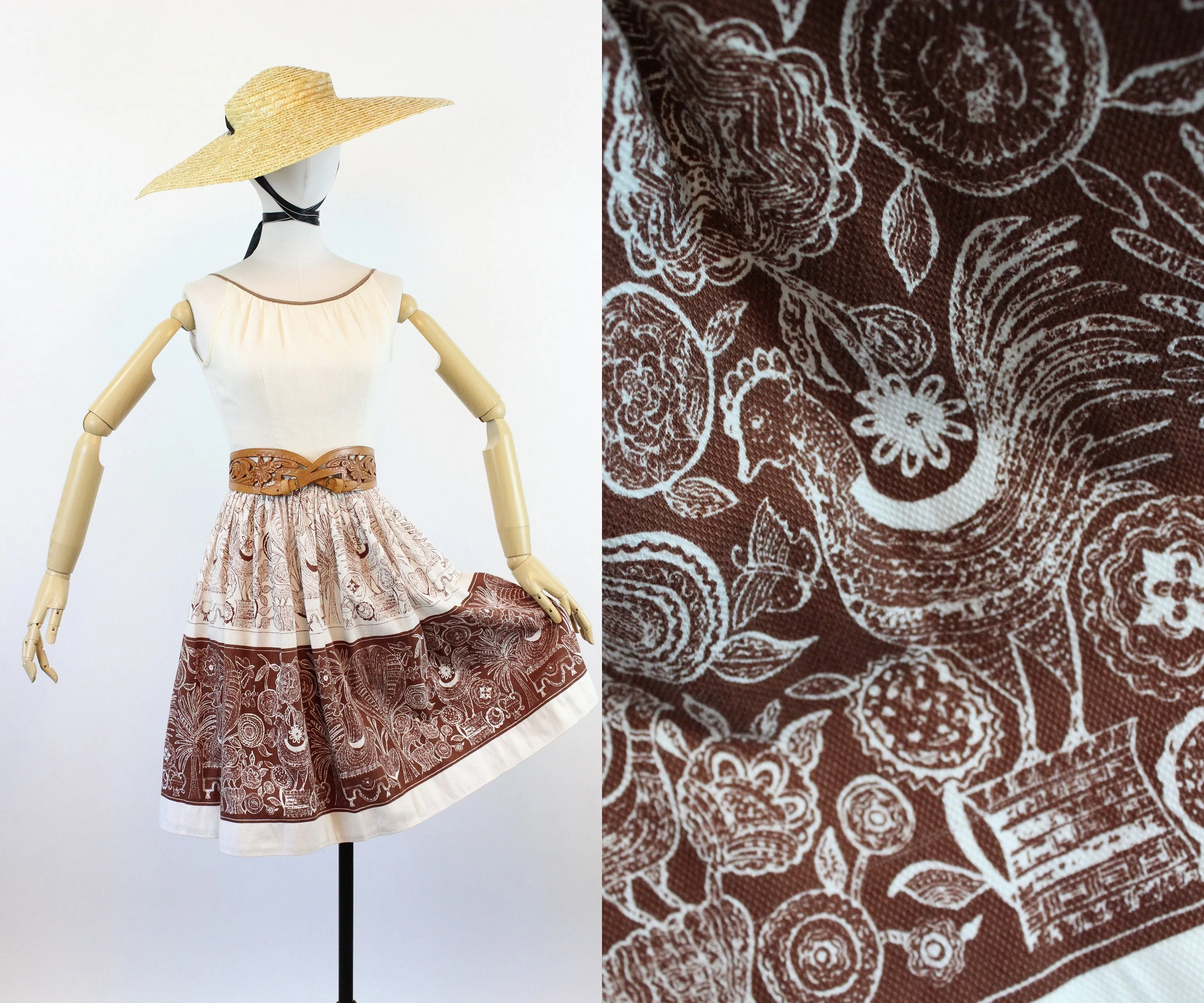 1950s ILENE RICKY novelty ROOSTER sun dress xxs  | new spring summer
