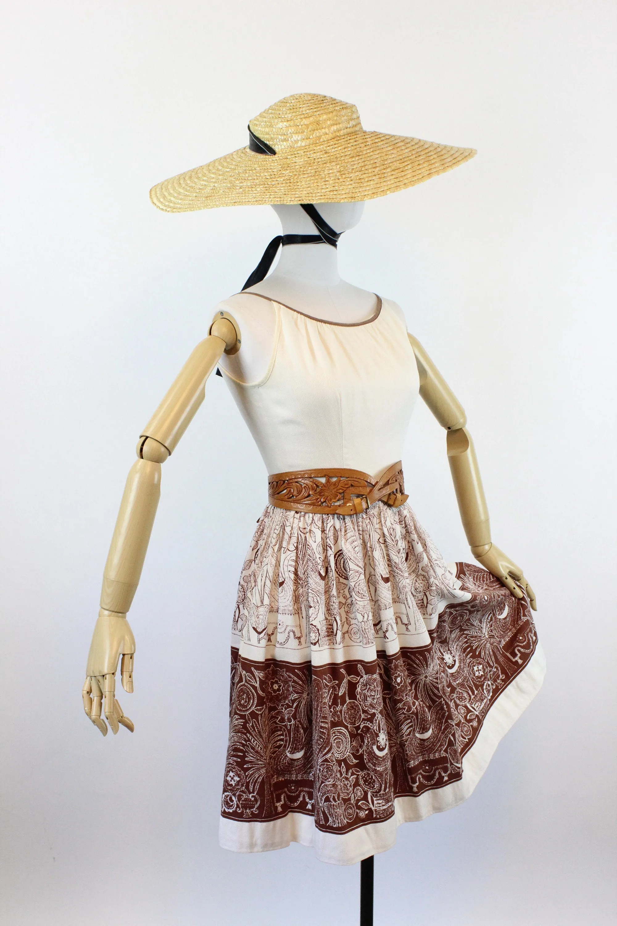 1950s ILENE RICKY novelty ROOSTER sun dress xxs  | new spring summer