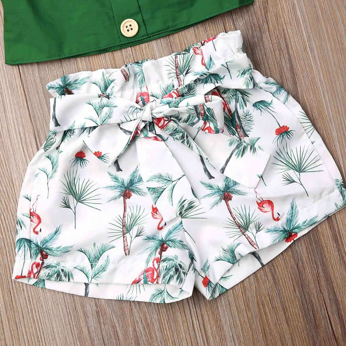 2pc Baby and Toddlers Crop Top and Floral Shorts