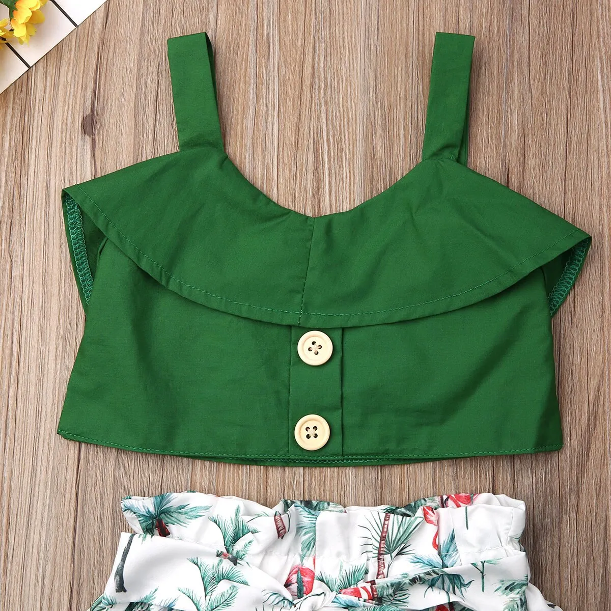 2pc Baby and Toddlers Crop Top and Floral Shorts
