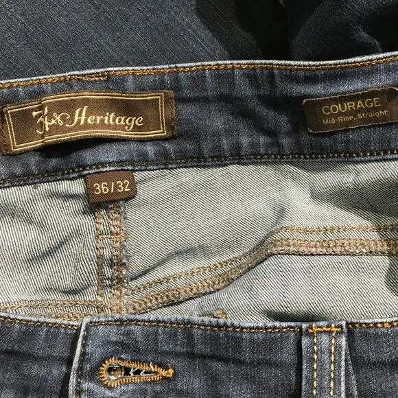 34 Heritage Courage Mid-Rise Straight Jeans 36/32 - Classic, Versatile, Casual