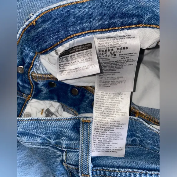 501 Original Fit Distressed Medium Wash High-Rise Jeans