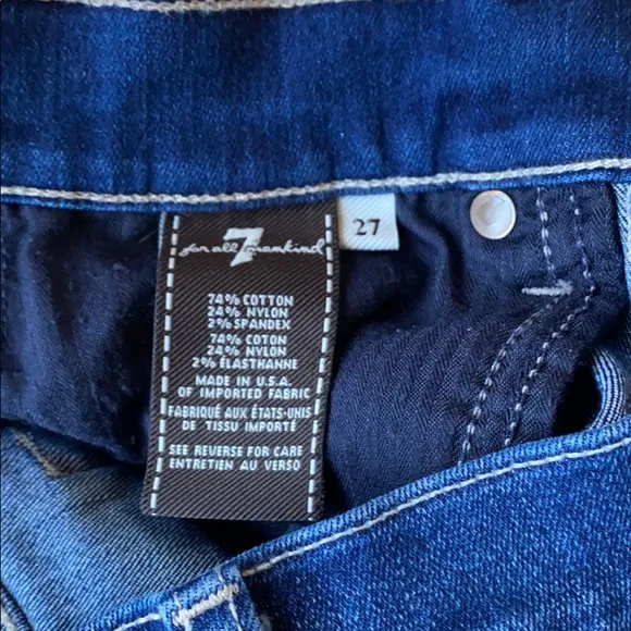 7 For All Mankind The Ankle Skinny Jeans Size 27