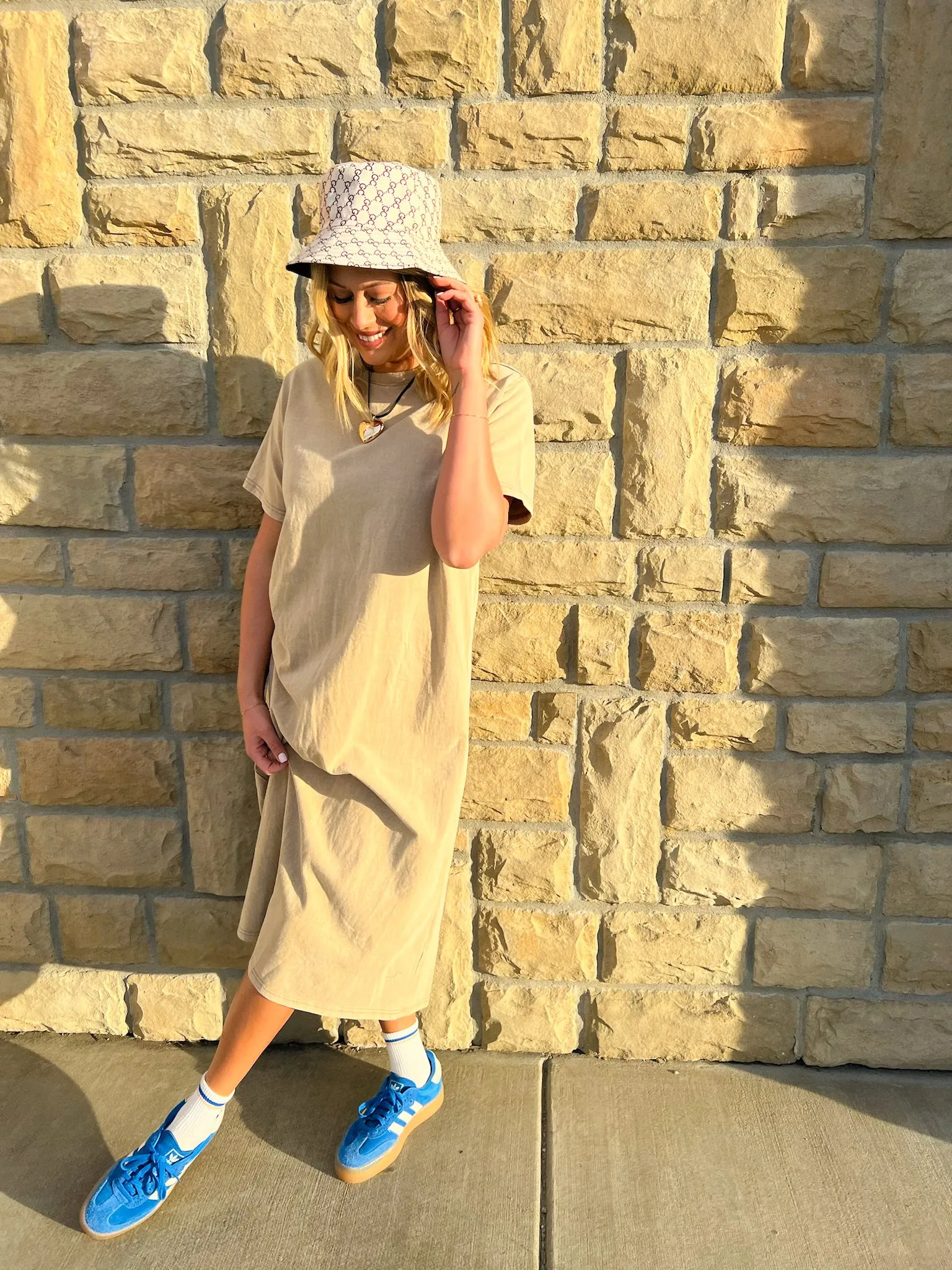 Abigail T-Shirt Dress - Beige