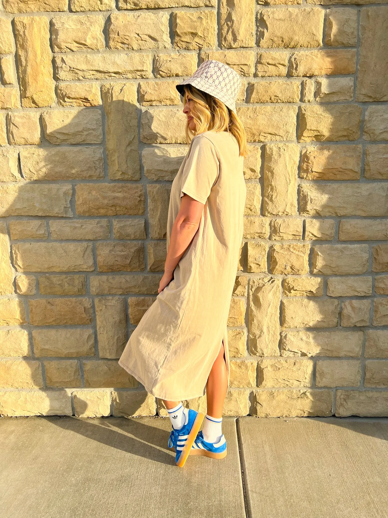 Abigail T-Shirt Dress - Beige