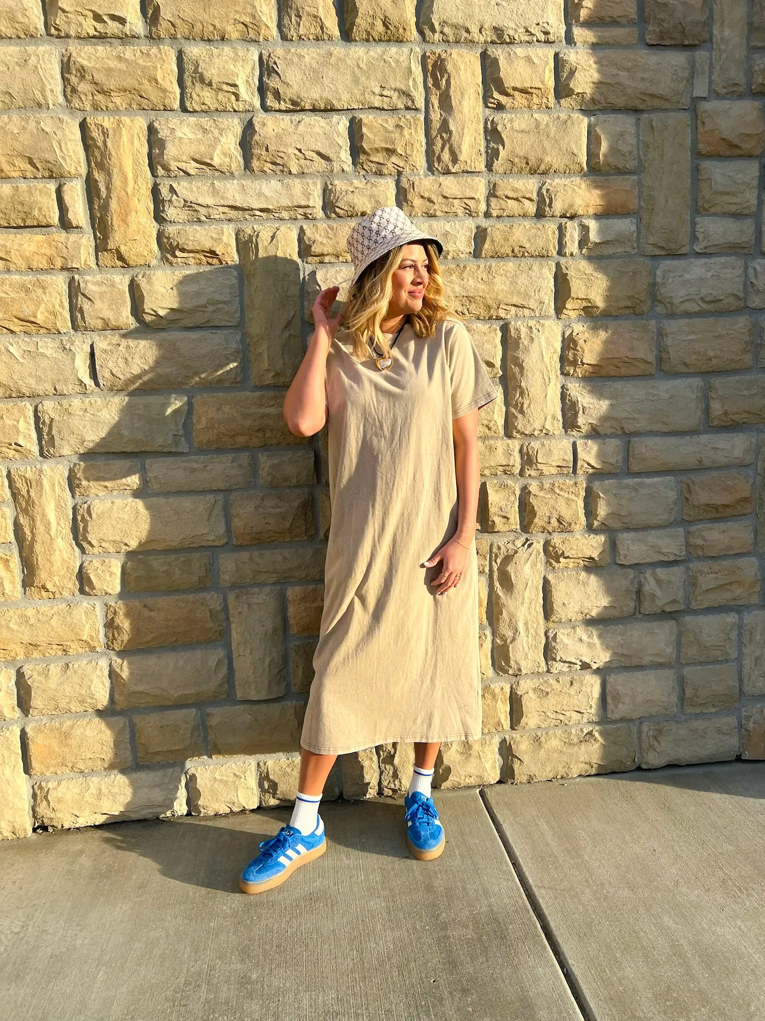 Abigail T-Shirt Dress - Beige