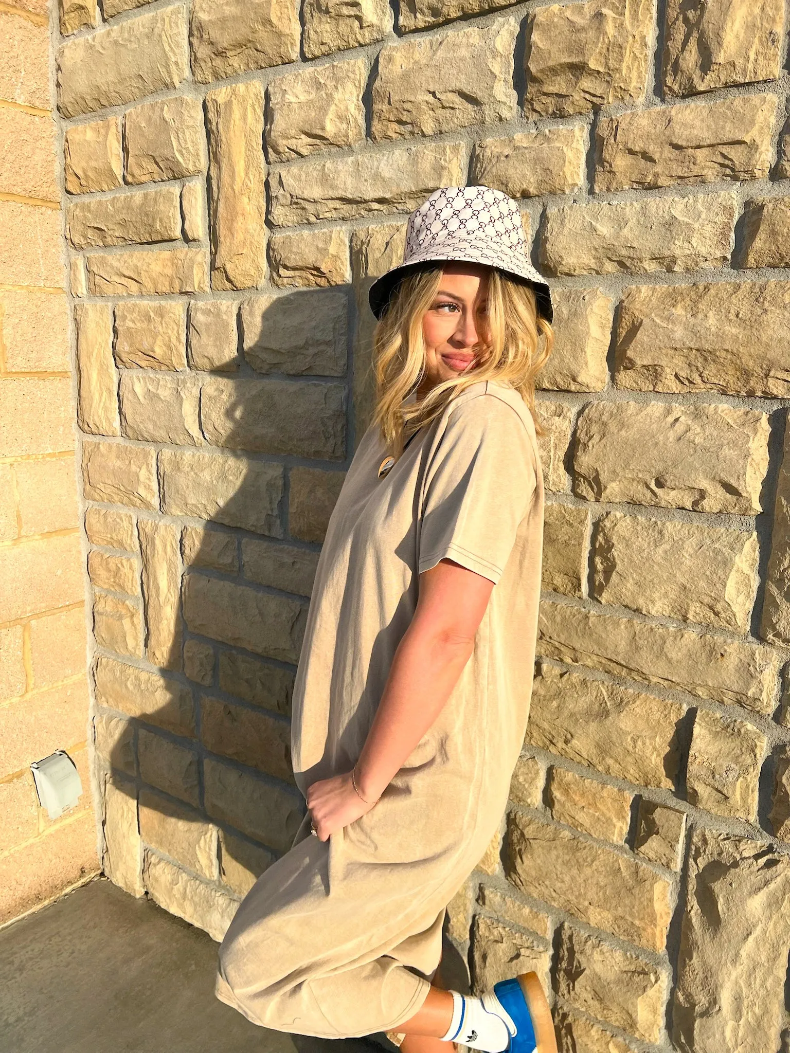Abigail T-Shirt Dress - Beige