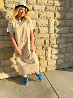 Abigail T-Shirt Dress - Beige