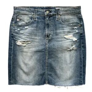 AG-ED Denim Frayed Hem Distressed The Erin‎ Pencil Jean Skirt Sz. 29R