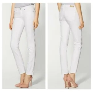 AG The Stilt Cigarette Leg White Jeans Sz 29R