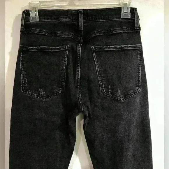 AGOLDE Las Angeles size 28 black distressed jeans in used pre owned condition
