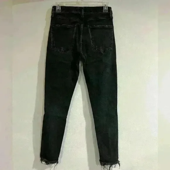 AGOLDE Las Angeles size 28 black distressed jeans in used pre owned condition