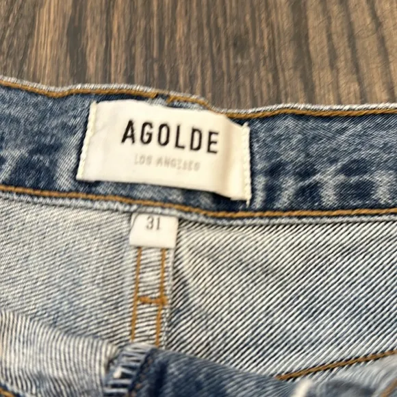 Agolde parker distressed denim shorts 31
