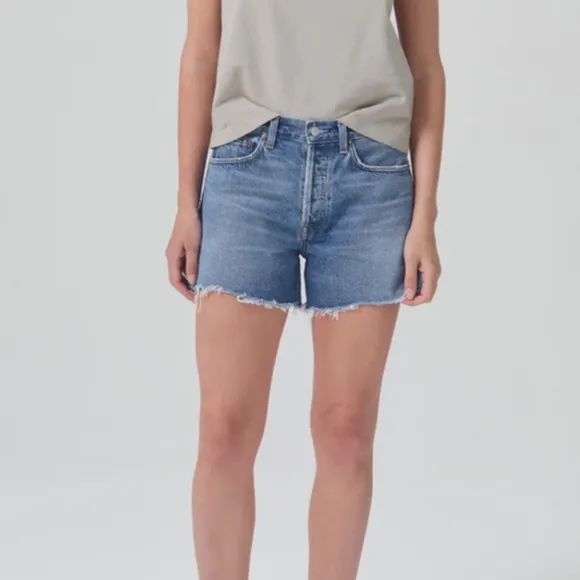 Agolde parker distressed denim shorts 31