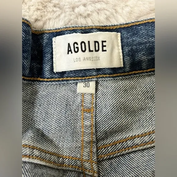 Agolde Raw Hem Button Fly Parker Denim Shorts