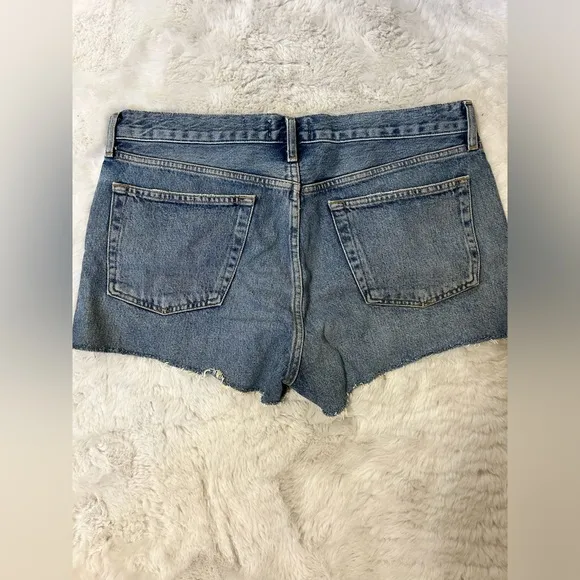 Agolde Raw Hem Button Fly Parker Denim Shorts
