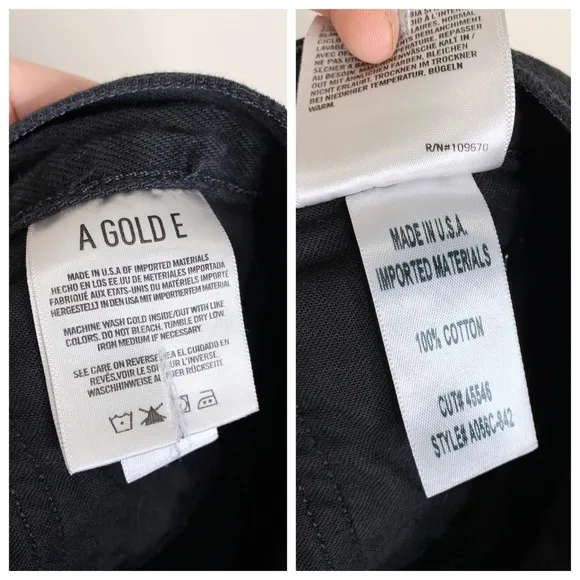 Agolde Riley High Rise Straight Crop Jeans (Sz 23) Distressed Black Frenzy