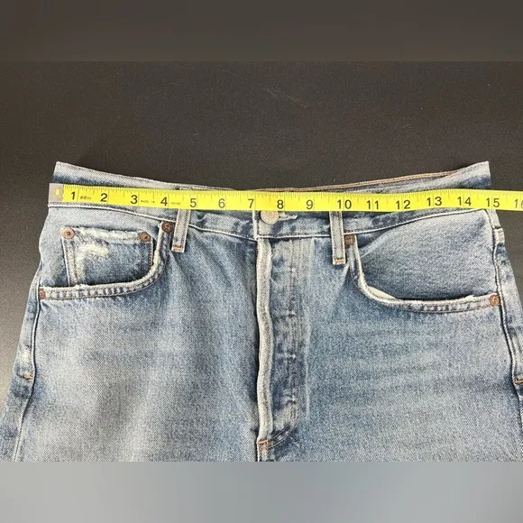 AGOLDE Riley High Rise Straight Ripped Distressed Hem Cropped Jeans Size 28