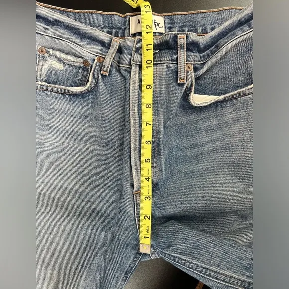 AGOLDE Riley High Rise Straight Ripped Distressed Hem Cropped Jeans Size 28