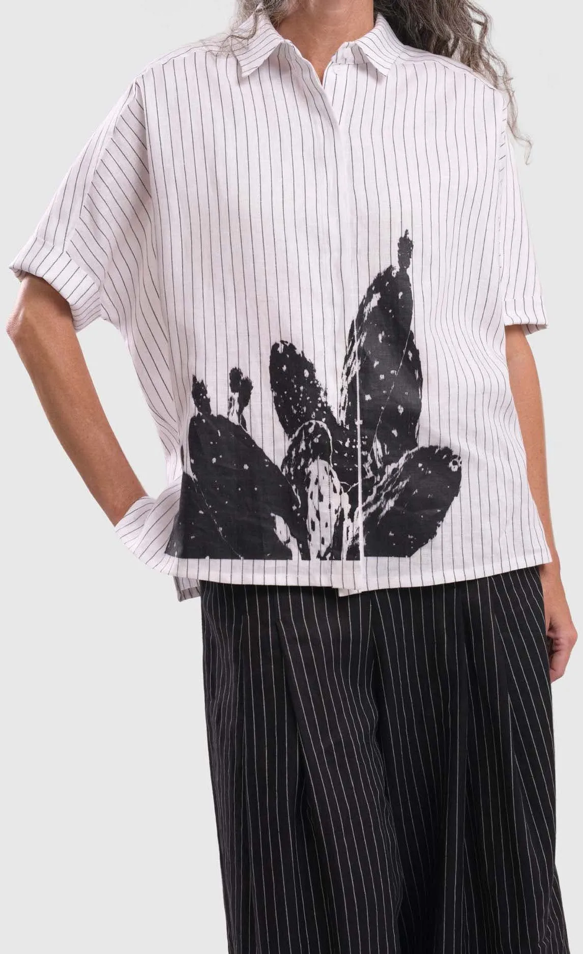 Alembika Striped White Cactus Shirt