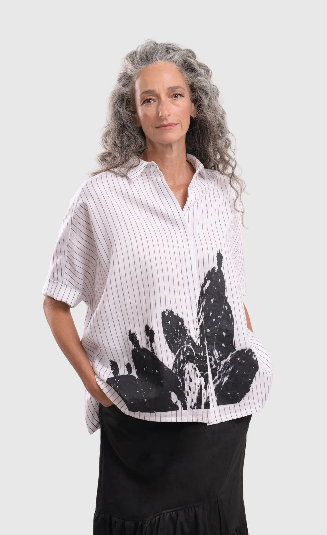Alembika Striped White Cactus Shirt