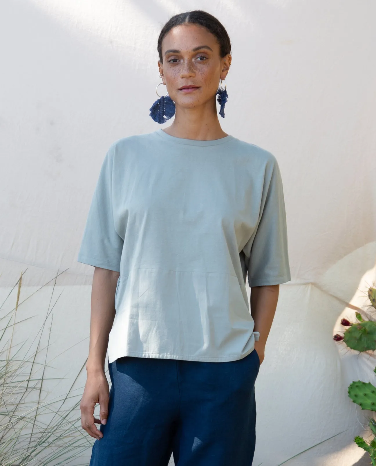 Ali Organic Cotton Top In Soft Sage