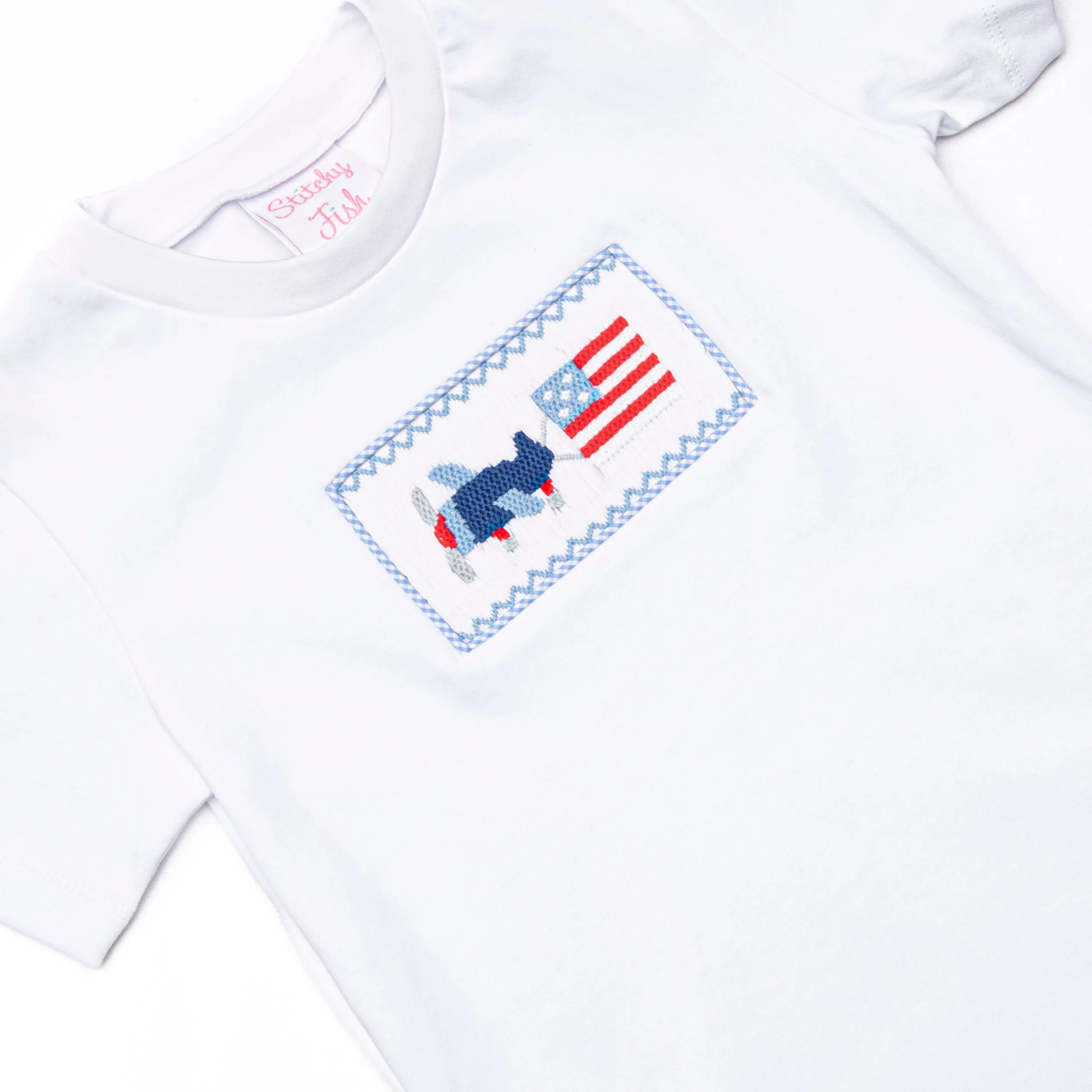 All-American Aviator Smocked Short Set, Blue
