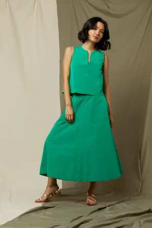 Ann Mashburn Split Neck Gia Top - Leaf
