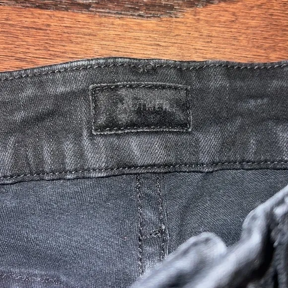 ANTHROPOLOGIE MOTHER Women’s Black Skinny The Looker Ankle Fray Jeans Size 25