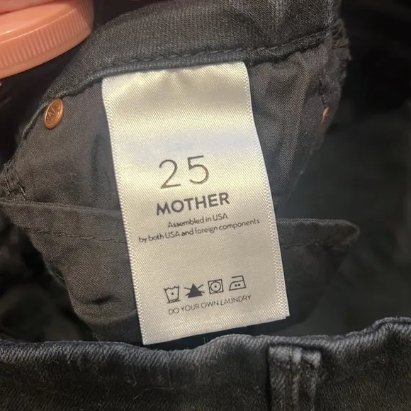 ANTHROPOLOGIE MOTHER Women’s Black Skinny The Looker Ankle Fray Jeans Size 25