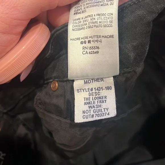 ANTHROPOLOGIE MOTHER Women’s Black Skinny The Looker Ankle Fray Jeans Size 25