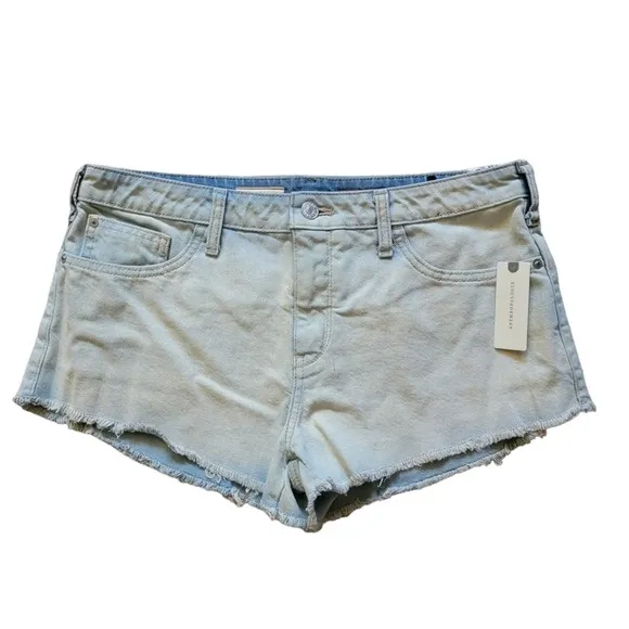 Anthropologie Pilcro Denim Light Wash Micro Shorts Size 28 Frayed Hem NWT