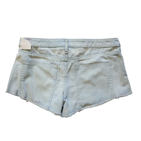 Anthropologie Pilcro Denim Light Wash Micro Shorts Size 28 Frayed Hem NWT