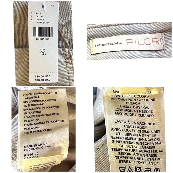 Anthropologie Pilcro Ultra High Rise Denim Shorts Stone NWT New 28