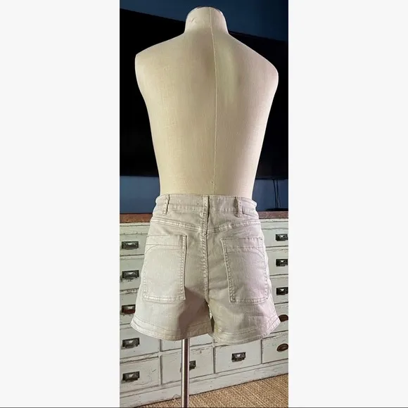 Anthropologie Pilcro Ultra High Rise Denim Shorts Stone NWT New 28