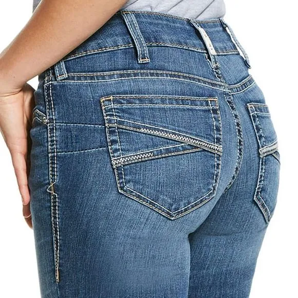 Ariat‎ R.E.A.L. Mid Rise Stretch Presley Stackable Straight Leg Jeans Size 26WR