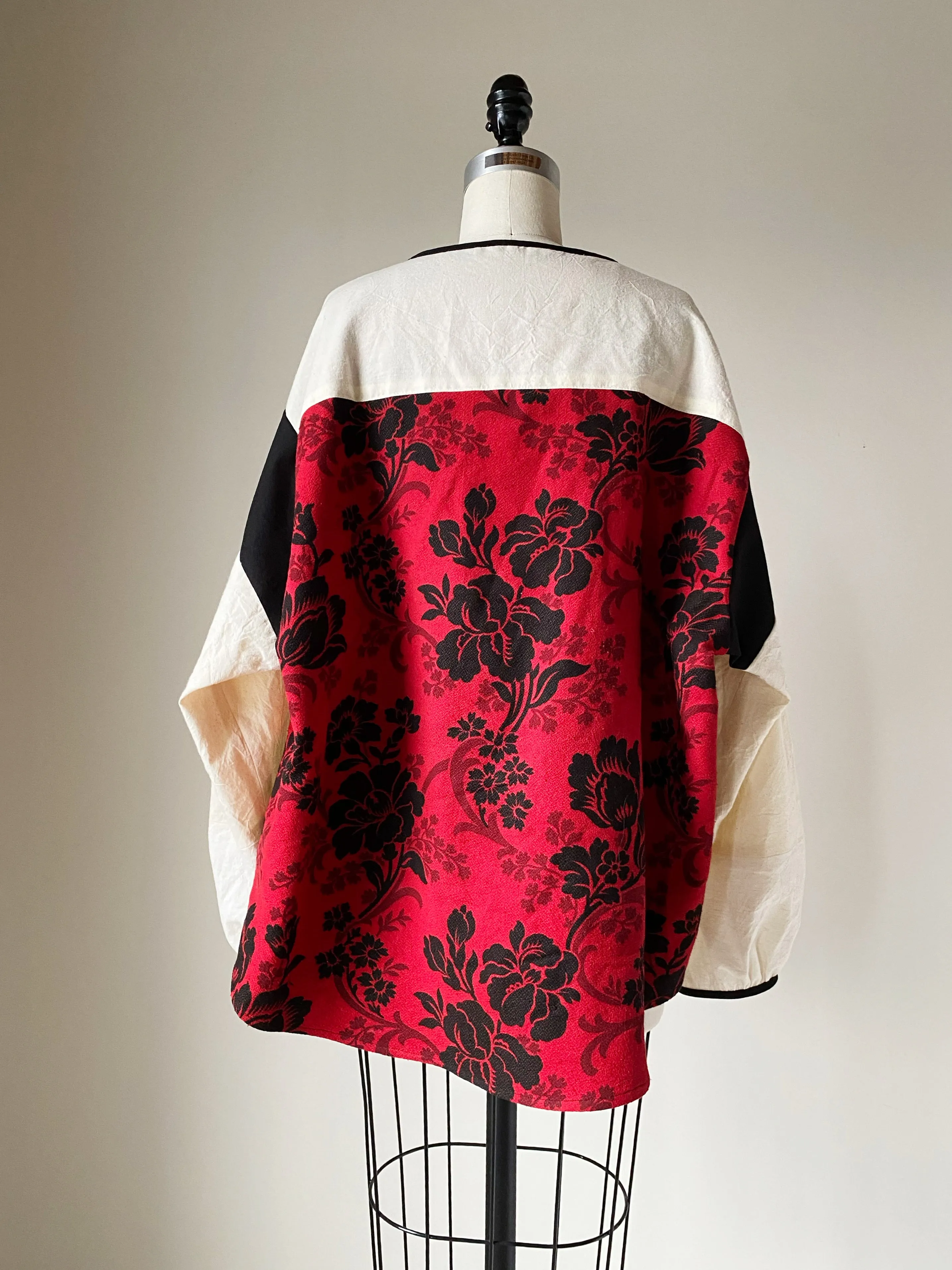 art deco floral patch top
