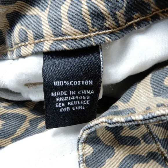 Ashley Mason Barrel Jeans Leopard Animal Print Denim - Various Sizes NEW