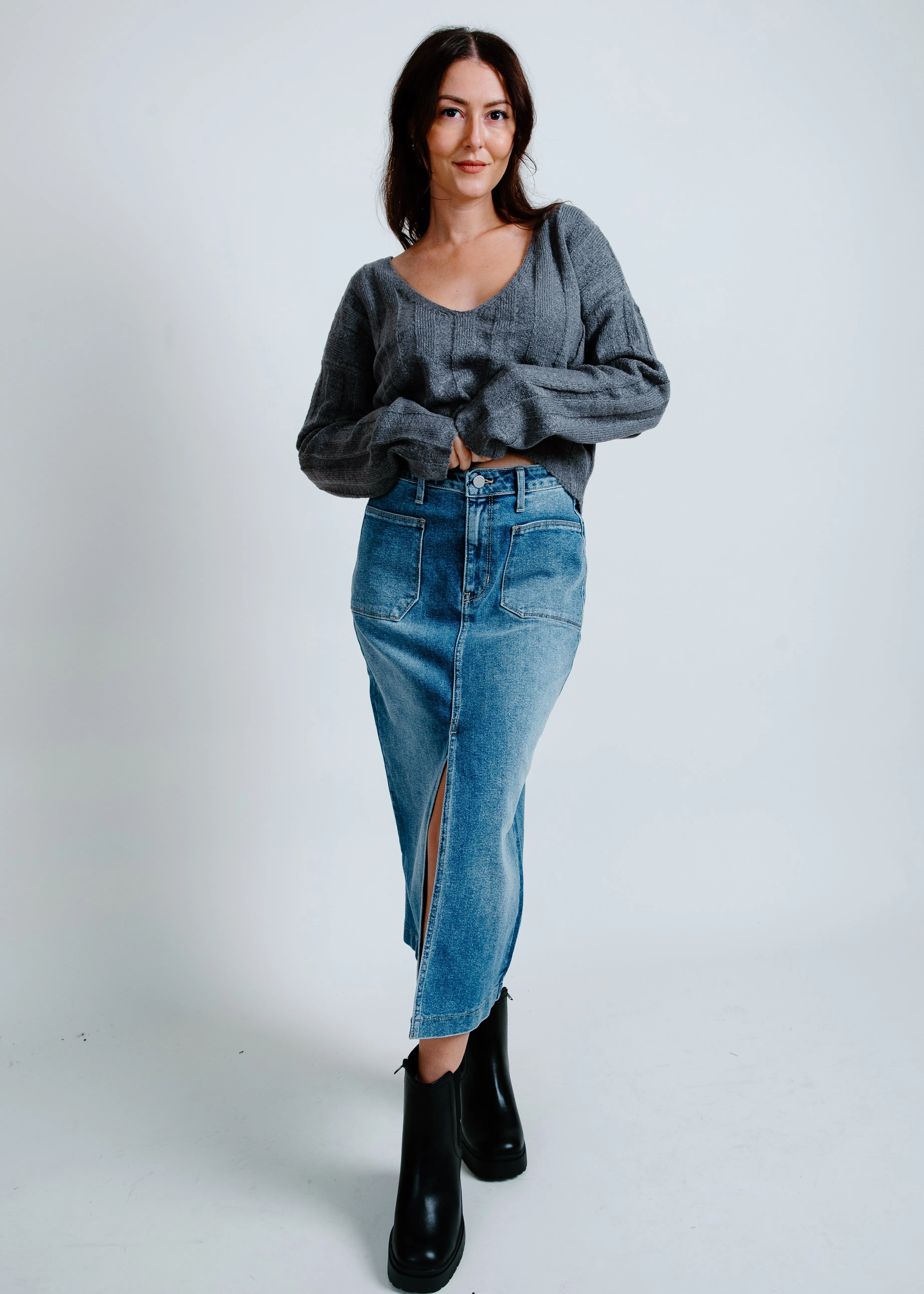 Ashley Utility Pocket Midi Skirt