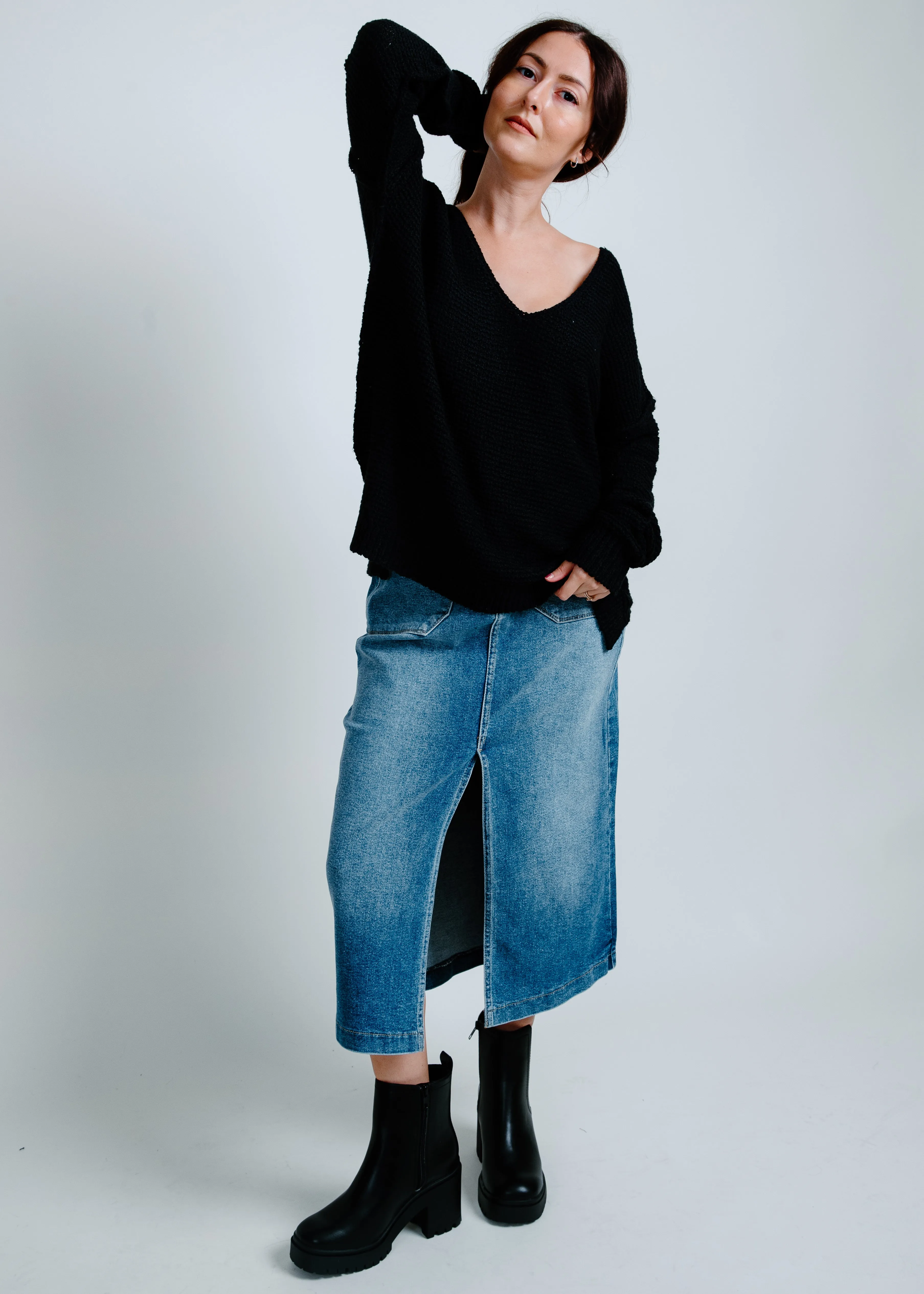 Ashley Utility Pocket Midi Skirt