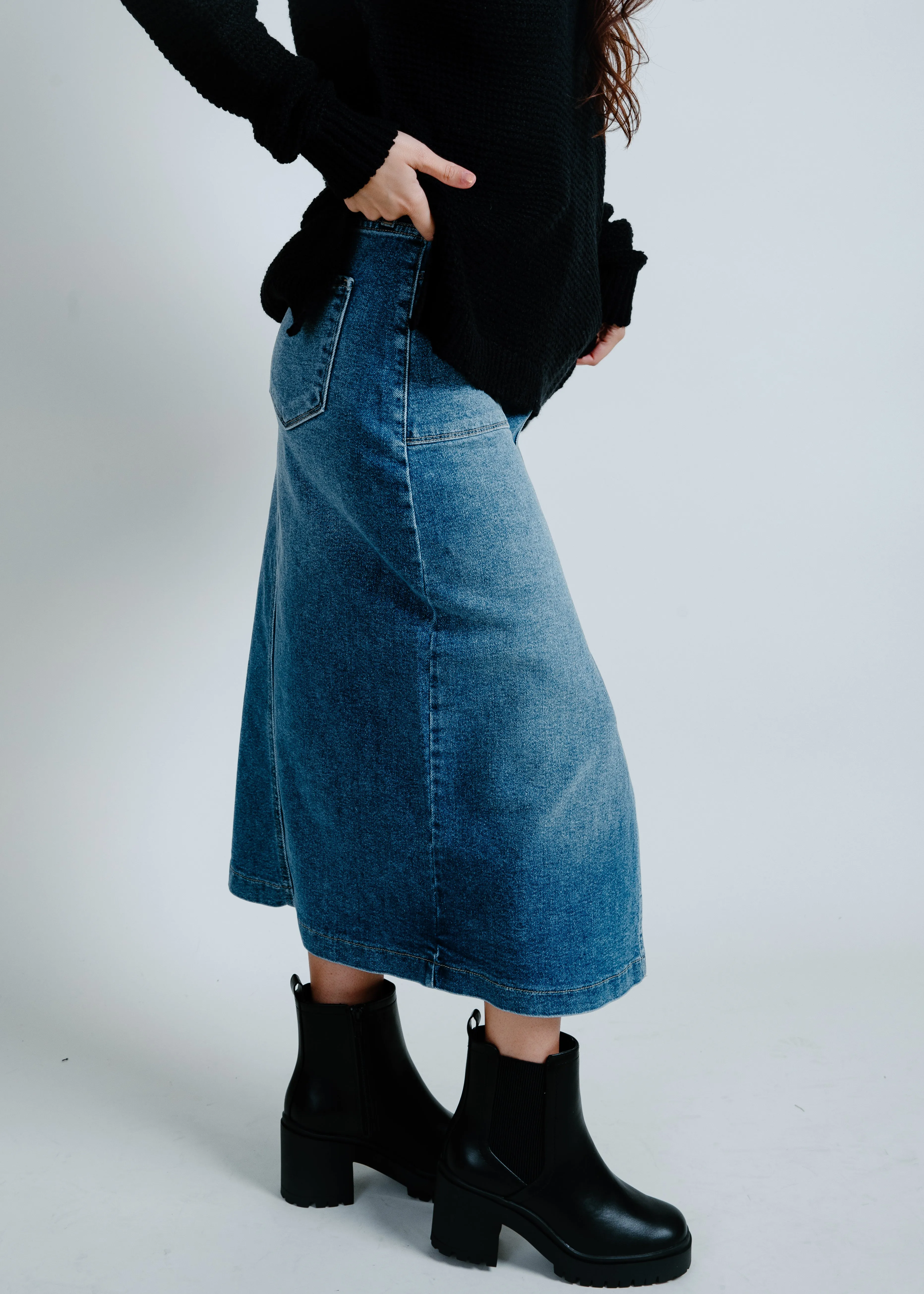 Ashley Utility Pocket Midi Skirt