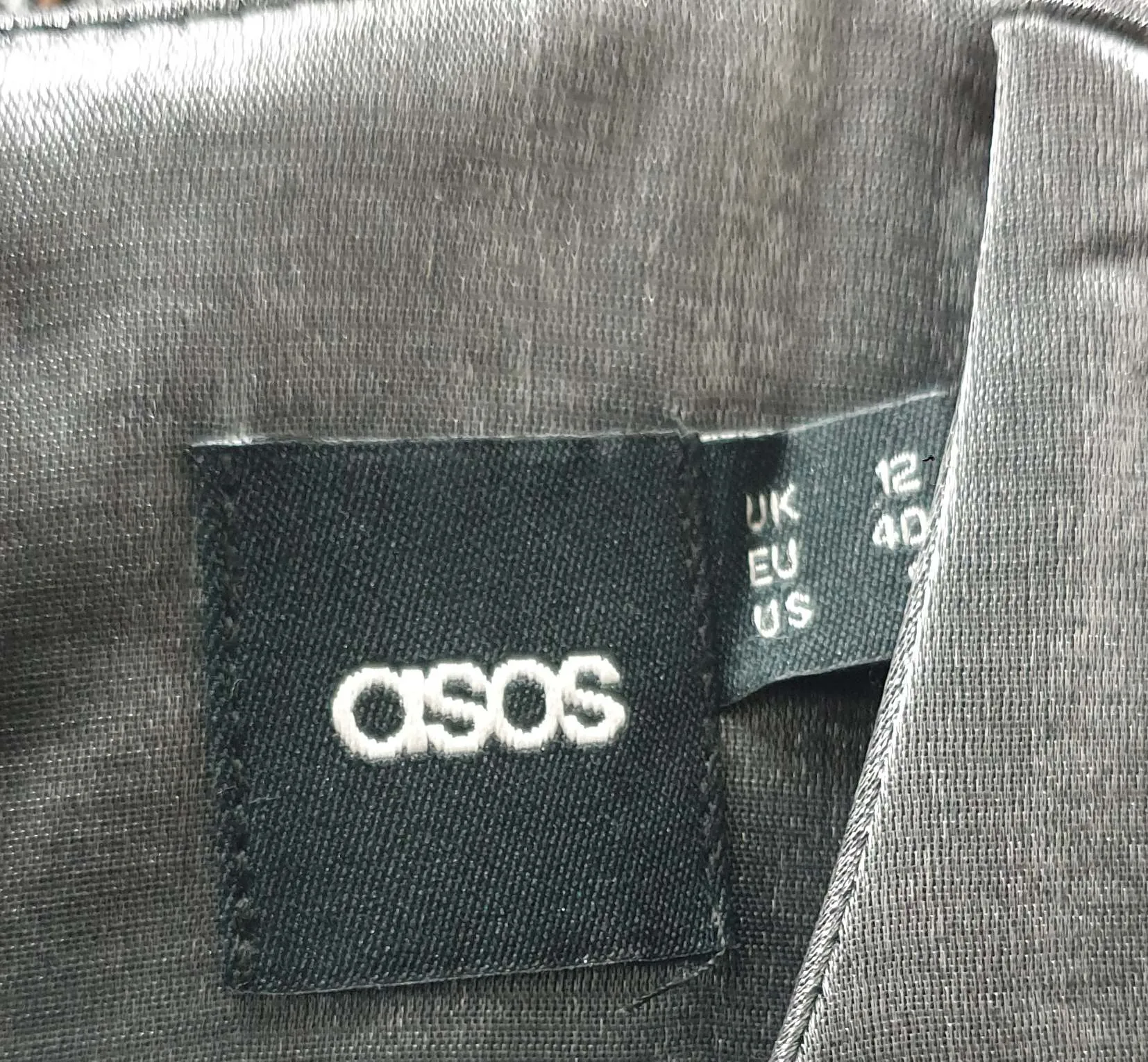 Asos deep grey / platinum metallic shift style dress size UK 12 (best fits AU 10)