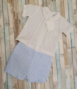 Baby Boys White Shirt & Blue Short Set